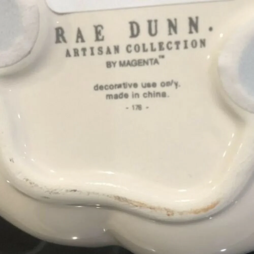Rae Dunn Halloween TRICK White Matte Baby Pumpkin Dimply!